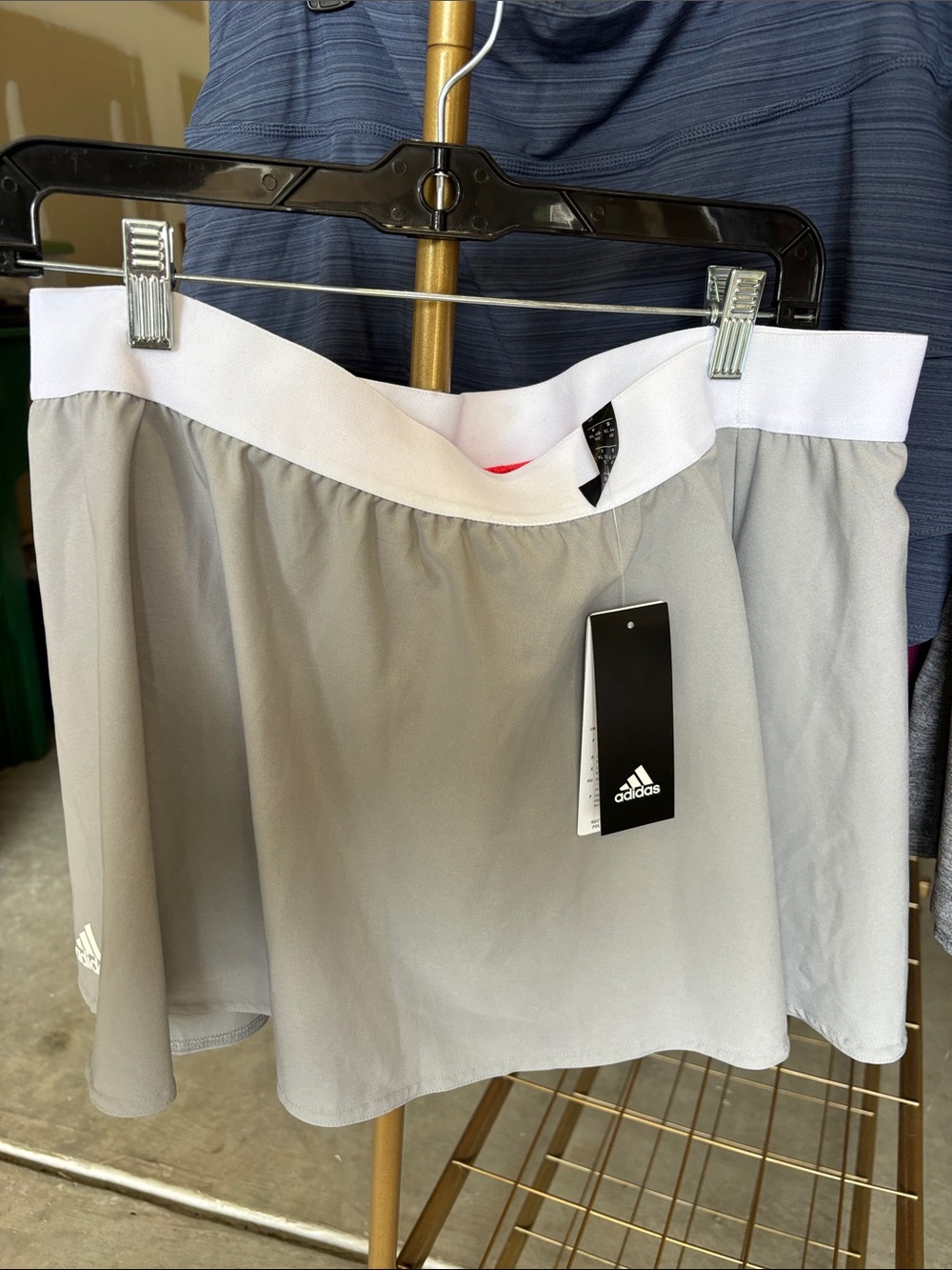 NWT Adidas Escouade Tennis Skirt In grey skort pickleball tennis golf XL